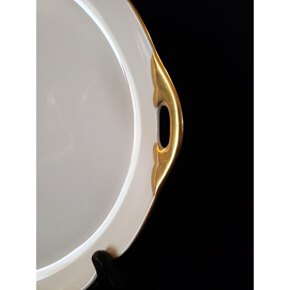 SALE Pickard China USA Ivory n Gold Square Handled Cake Plate 11 1/8 inch - Picture 9 of 9